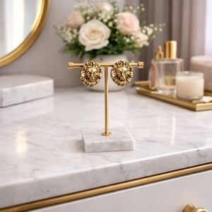 Golden Lion Post Earrings For Brave COURAGEOUS Women - Pre-loved